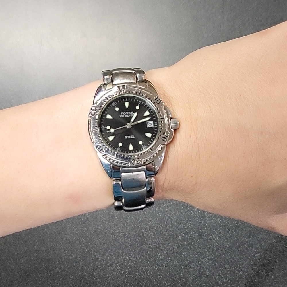 Fossil Silver and Black Watch